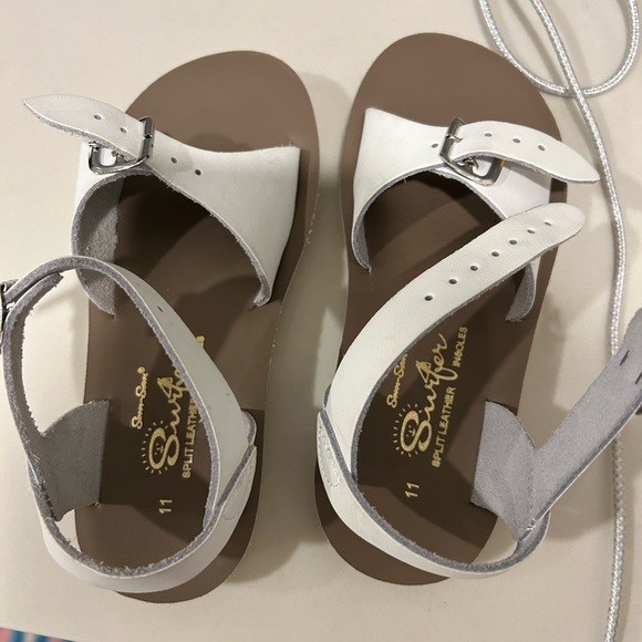 Stride rite girls white leather sandals 11 like new - Picture 2 of 5